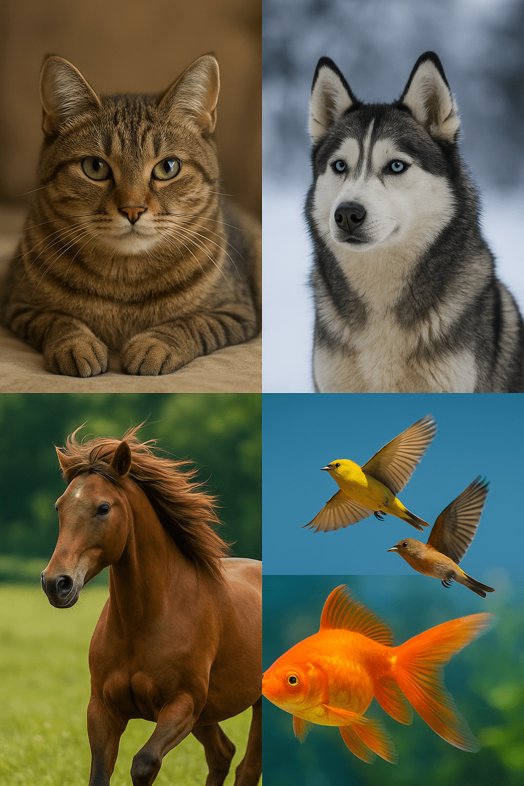 My Favorite Animals©️🐈🐈‍⬛🐟🐴🐺🕊️by Felina Silver (Copyright&nbsp;2025)